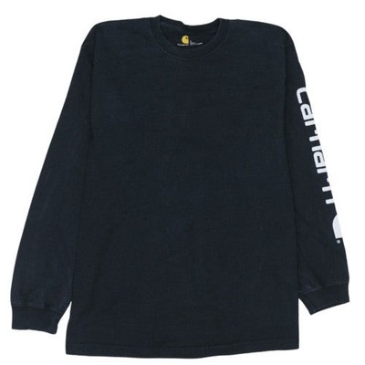 Carhartt Herren Schwarz Langarm Logo Pullover Sweatshirt L