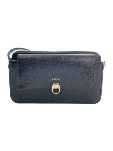 FURLA Shoulder Bag Miss Mimi Leather Black WE00125 Used