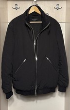 AllSaints black double layered quilted bomber jacket for men's size M insulated