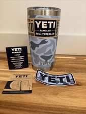 New 2025 Yeti Blue Camo Camouflage Rambler 20 Oz Tumbler In Hand Limited Edition
