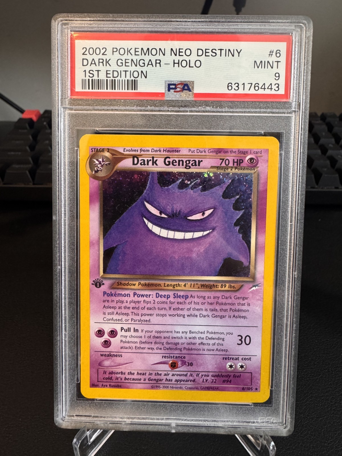 2002 POKEMON NEO DESTINY #6 DARK GENGAR-HOLO 1ST EDITION PSA 9 MINT