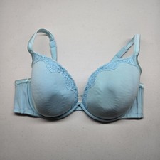 Cacique Women Bra 44D Blue T Shirt Underwired Lace Strap Adjustable