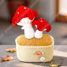 Crochet Mushroom Decor  Easter Gift  Handmade Mushroom Pot
