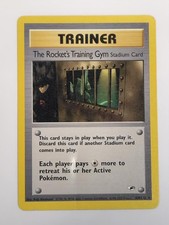 The Rocket's Training Gym 104/132 Rare Gym Heroes Pokemon Unlimited Damaged
