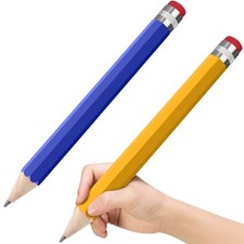 lyforx Wooden Jumbo Pencils 13.3'' Funny 1 Count Pack of 2 , Blue Yellow