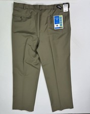 Haggar Cool 18 Performance Pants Men's 42x32 42x31 NWT Bark Wicking Comfort