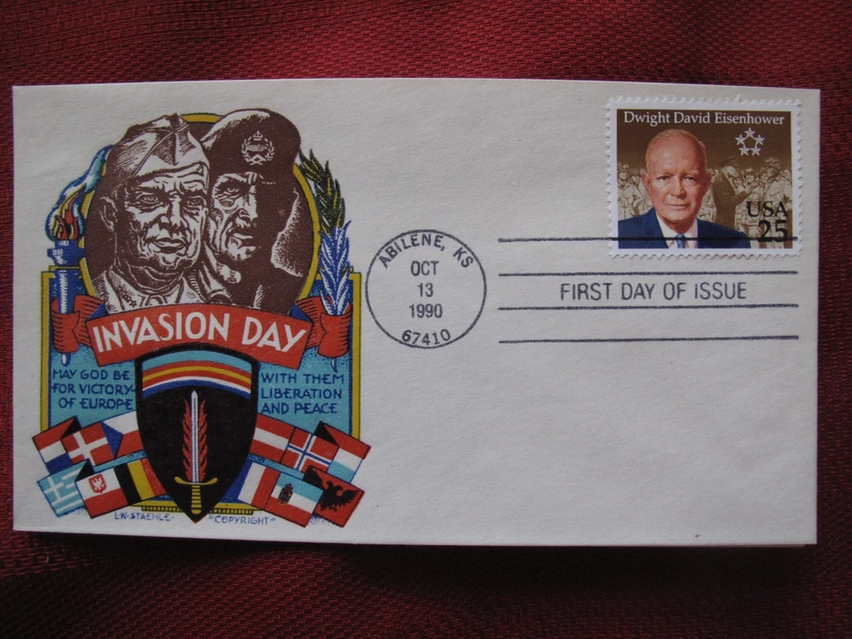 President Eisenhower FDC Collection 34 First Day Cover Lot Hand Painted VJ Day - Image 3 of 4