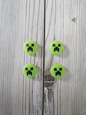 4er Pack Minecraft Creeper Thumb Stick Grip Caps Switch Controller OLED Neu