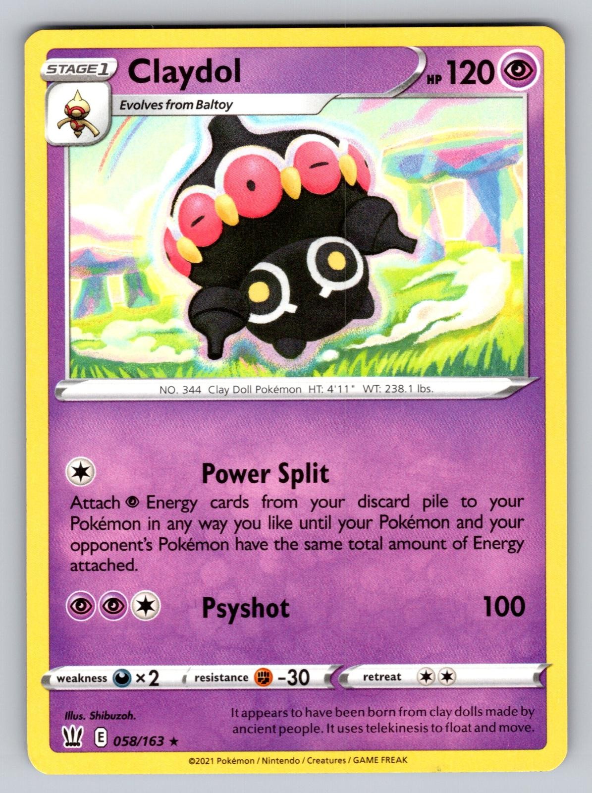 Claydol 058/163 Rare Battle Styles Pokemon Lightly Played