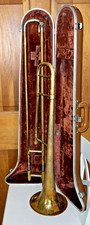 Vintage York Hallmark Slide Brass Trombone Hard Case 1958 No Mouthpiece