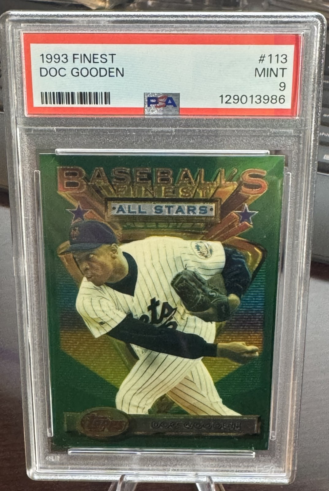 1993 FINEST #113 DWIGHT DOC GOODEN METS PSA 9