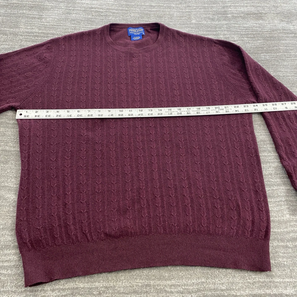Suéter Pendleton Para Hombre Talla Grande L Púrpura Cuello Redondo Algodón Mezcla Lana Merino Foto 4 de 4