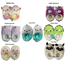 Squishmallows Unisex Youth Slip On Soft & Cozy Cute Plush Squishie Slippers