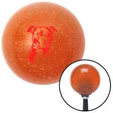 Red Pitbull Orange Metal Flake Shift Knob w/ M16x1.5 Insert Shifter Auto Manual