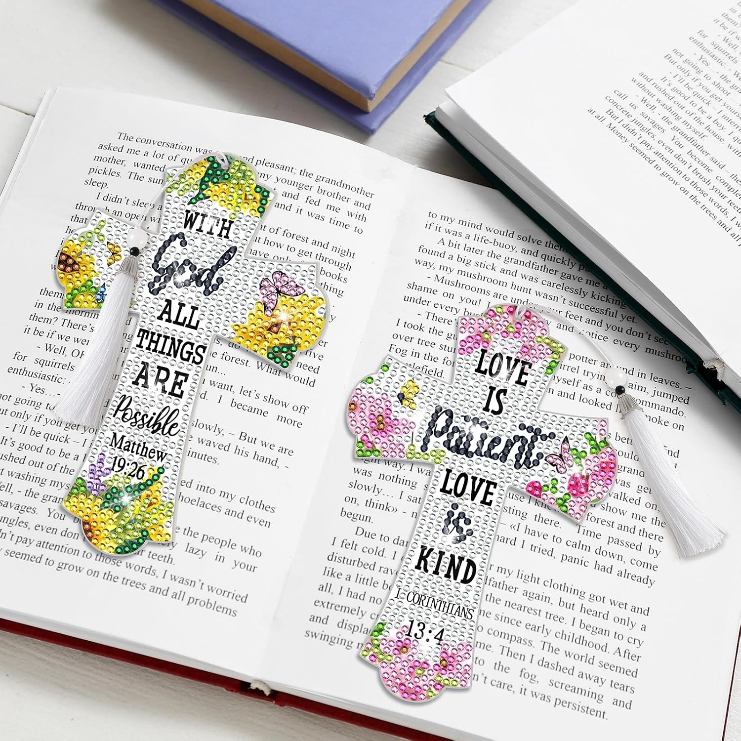 8 Pieces Christian Bible Verse Diamond Art Bookmarks 5d Christian ...