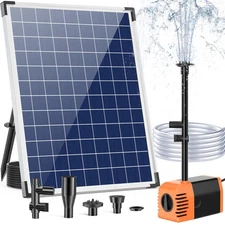 25W Solar Water Pump, Solar Fountain Pump with Water Flow Adjustable, Submers...