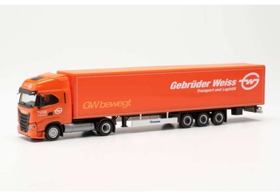 Herpa 317344 Iveco S-Way LNG Koffer-Sattelzug 15m, 1:87 / H0