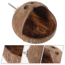 Durable Coconuts Shell Bird House Hanging Nest for Parrots and Small Pets