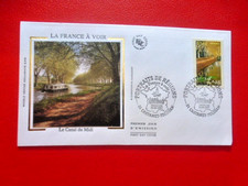 FDC sur soie  1er jour : 2007  Le CANAL du MIDI