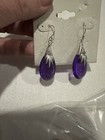 Artisan Bali Granulated Purple Resin Sterling Silver Hooks Earrings Hook — photo 4