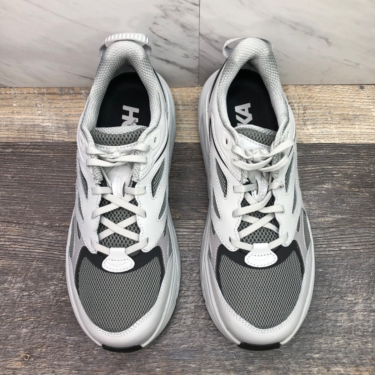 Hoka One One Clifton Shoes Mens Size 12 Gray Mesh Low Top Sneakers 1160050 Hoka Clifton L Athletics Mens Sz 12 Running Shoes 1160050  main image 3