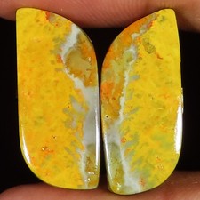 27.55 Cts Natural Bumble Bee Jasper Pair 11x25x3 mm Fancy Cabochon Gemstones A43