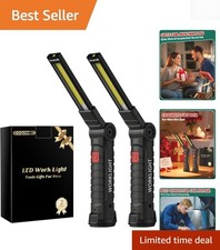 Versatile Rechargeable Work Light Set - Magnetic Base & 800 Lumens Brightness