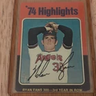 Topps 1975 '74 Highlights Nolan Ryan Auto #5 Los Angeles Angels MLB Card