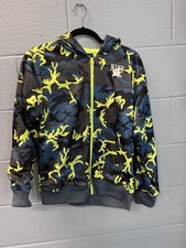Nike Boys XL 18-20 Camo Full Zip Hoodie Neon Green Blue Therma-FIT Sweatshirt