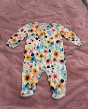 Ted baker spring floral bow bum babygrow sleepsuit girls newborn