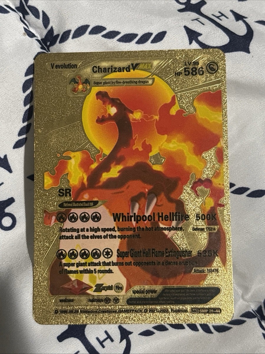 Pokemon Charizard VMAX 586HP Gold Foil Fan Art Card SMP 26-44 | eBay