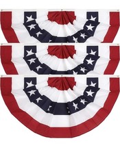 4th of July Memorial Day Flag Bunting 1.5x3 Ft Patriotic Decorations