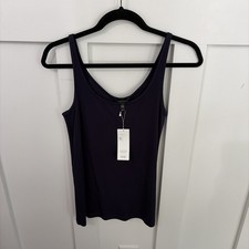 NWT Eileen Fisher 100 Silk Tank-XS-Deep Purple-Scoop Neck