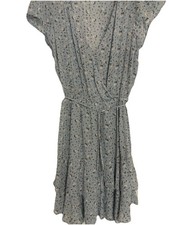 American Eagle Women’s M Ruffled Wrap Mini Dress Coastal Bohemian Light Blue