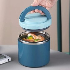 Edelstahl Lunchbox Thermoskanne Tragbar Essen Suppe Behälter Kapazität 1000ml 1X