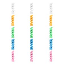 15Pcs Spiral Cable Protectors Flexible Saver White Green Blue Pink Yellow