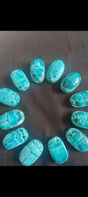 Wholesale Set of 12 Handcarved Egyptian Scarabs Figurines From Ancient Egypt
