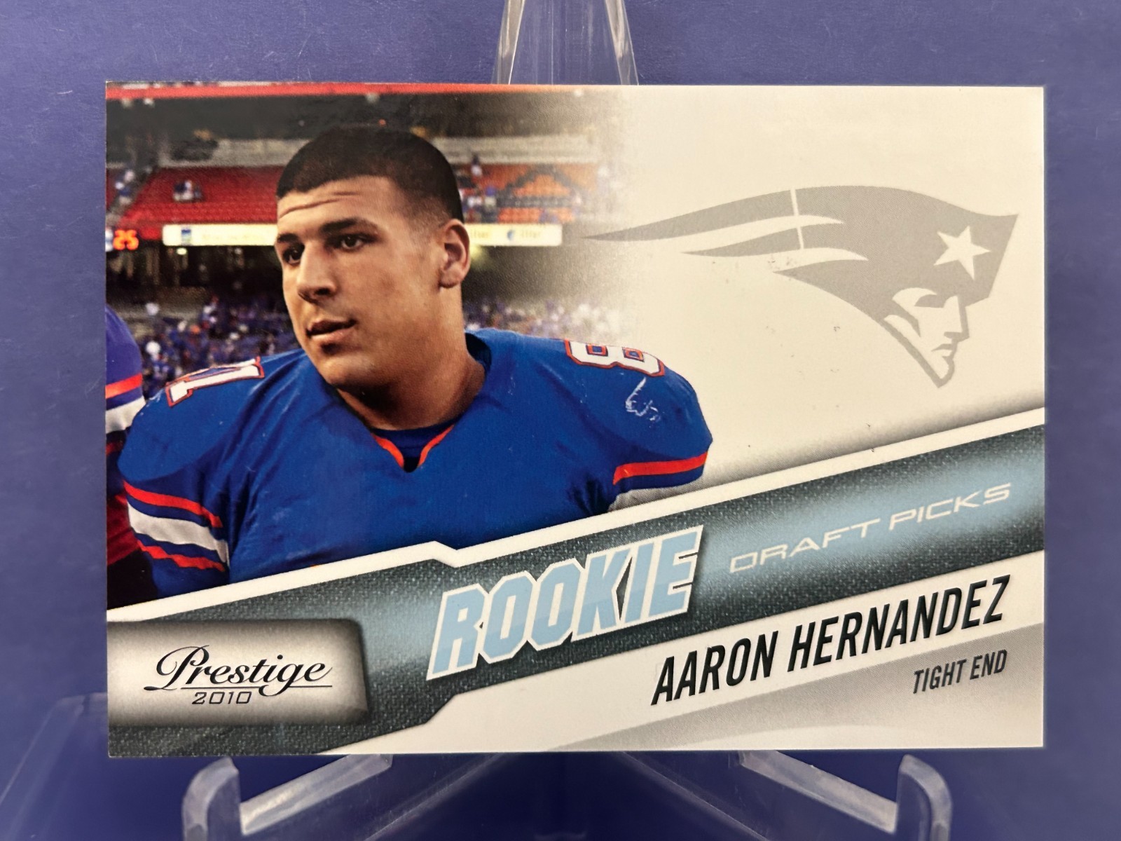 Aaron Hernandez Panini Prestige #201 Draft Pick Light Blue