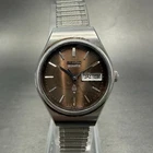Seiko Watch Women 24mm Brown Dial Silver Tone Daydate 7903-0020 New Battery