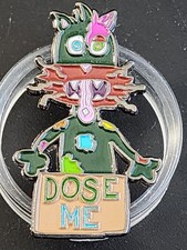 Trippy Cat &ldquo;Dose Me&rdquo; Enamel Pin &ndash; UV Glow Variant &ndash; Festival EDM Art &ndash; Rare
