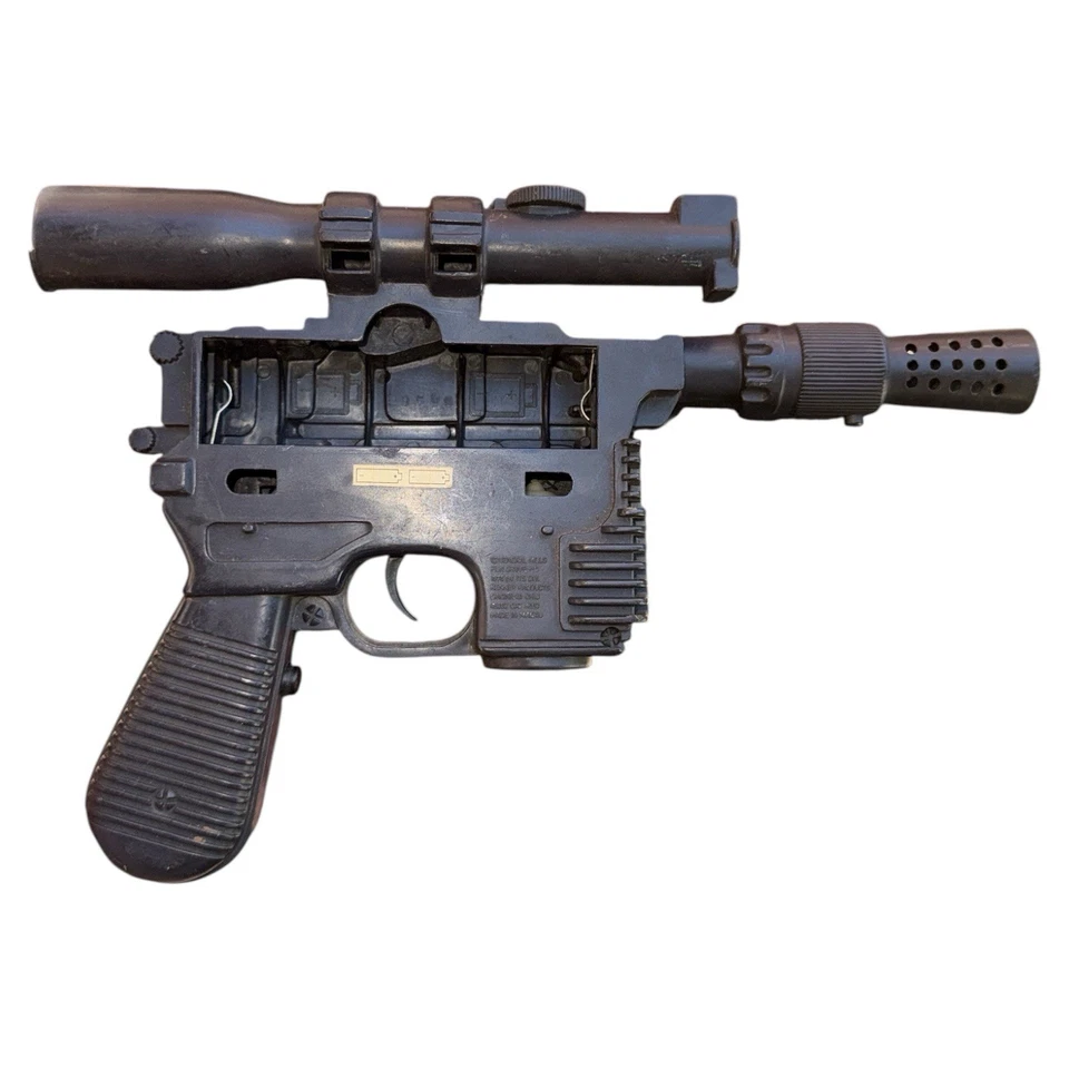 Винтажный Star Wars 1977 Kenner Han Solo бластер лазерный пистолет работает отсутствует крышка - Изображение 4 из 4