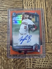 2025 Bowman Draft Chrome Prospect Autographs Tyler Bremner Orange Refractor /25
