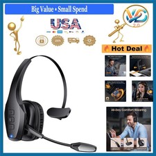 Wireless Bluetooth Headset with Mic 55Hrs Noise Cancelling Truck Driver Earbud