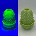 Vintage Fenton Lime Green Opaque Custard Hobnail Uranium Glass Fairy Lamp Damage