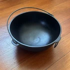 Wagner Sidney Cast Iron #2 Scotch Bowl Ring Camp Handle Vintage USA