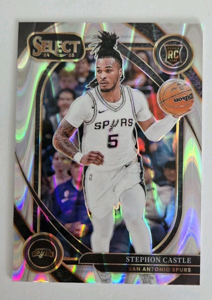 STEPHON CASTLE 2024-25 PANINI SELECT #292 ROOKIE COURTSIDE SILVER PRIZM RC SPURS