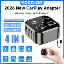 NEW Carplay Adapter Wired to Wireless CarPlay Android Auto Mirror Link 2/4-IN-1