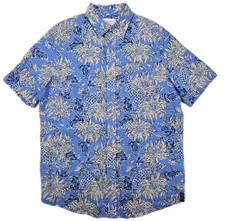 Mens Lilly Pulitzer x Southern Tide Linen Button Up Shirt Boca Blue Floral MD