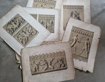lot 16 gravures Bas Reliefs Sculptures Antique Mythologie Musée Italie Xix Eme - Photo 1/4