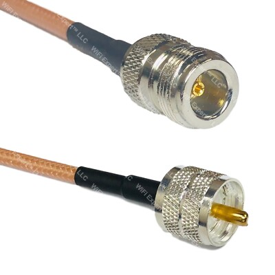 RG400 N FEMALE to PL259 UHF Male RF Cable FAST-SHIP LOT